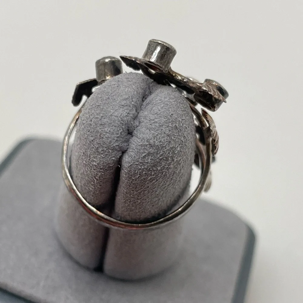 Garnet Forest 925 Silver-Plated Cocktail Ring Size 7.25 - Picture 11 of 11